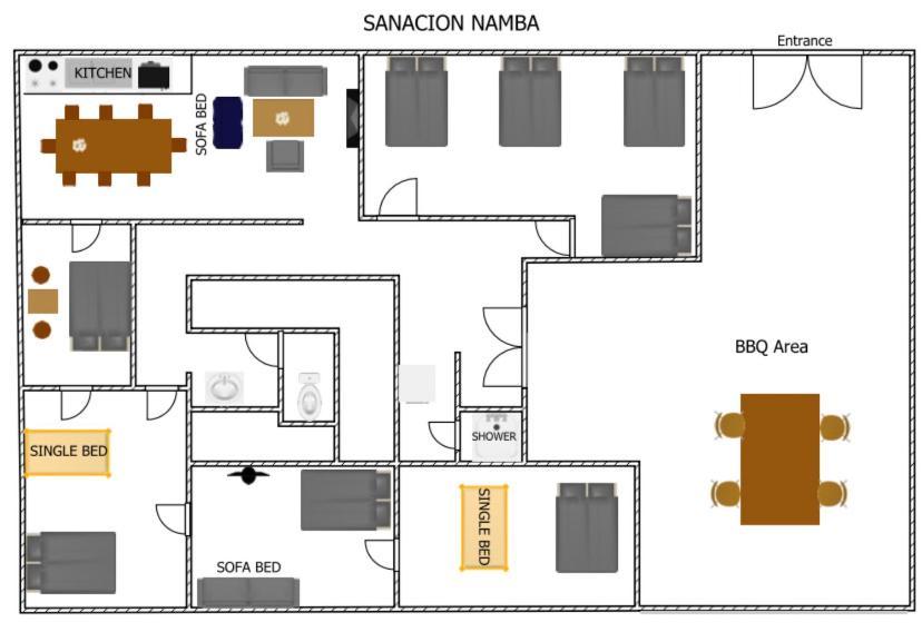 Appartement Sanacion Namba 難波千日前の5Ldk120平米 駅徒歩2分 広々バルコニーでバーベキューも可能 à Ōsaka Extérieur photo